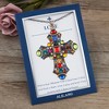 Anna-Kaci Colorful Stained Glass Rhinestone Pendant Necklace Gift Message Card & Envelope Jewelry Gifts - 3 of 4