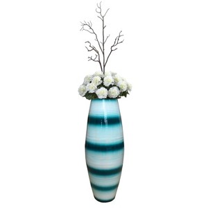 Uniquewise Bamboo Cylinder Shaped Floor Vase - Handcrafted Tall Decorative Vase - Ideal for Dining Room, Living Room, and Entryway - 1 of 4