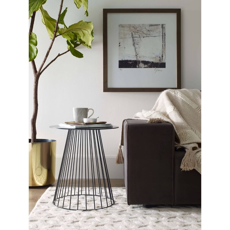 Element Round Side Table Black - Adore Decor, 2 of 6