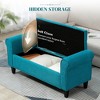 50 Inches Storage Ottoman, End of Bed Bench with Rolled Arms Legs, Button Tufted Storage Bench - 4 of 4