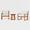 Saracina Home 3pc Modern Slat-Back Acacia Outdoor Conversation Set with Cushions 
 - 4 of 4
