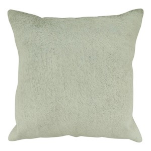 Saro Lifestyle Cowhide Throw Pillow with Poly Filling, 18", Gray - 1 of 3