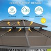Garvee Hardtop Gazebo with Double Metal Roof, Aluminum Alloy Frame, and Net and Curtain, Permanent Building of Backyard Luxury - 4 of 4