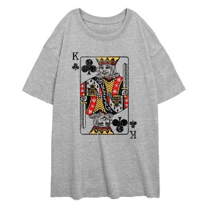 Junior's Lost Gods Queen of Clubs Distressed T-Shirt - 1 of 2