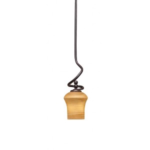 Toltec Lighting Capri 1 - Light Pendant in  Dark Granite with 5.5" Zilo Cayenne Linen  Shade - 1 of 1