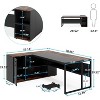 Lantine 71 inch Executive Desk, L Shaped Desk with Cabinet Storage, Executive Office Desk with Shelves for Home Office - 2 of 4