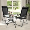 Tangkula 2PCS Outdoor Patio Folding Dining Chairs with Reclining Backrest and Headrest Black - 2 of 4