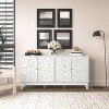 Galano Verbus Erdstall Wood 61.5 in. 4 Door Sideboard with Adjustable Shelves in Pearl White Oak, Black, Oslo Oak - 3 of 4