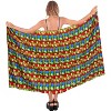 LA LEELA Women's Summer Sarong Bikini Wraps Cover up Wrap Skirt Bathing suit Swimwear Swimsuit Beach Coverup for Women One Size Red, Floral - 3 of 4