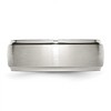 Black Bow Jewelry 8mm Stainless Steel Brushed Domed Polished Ridged Edge Band - 3 of 4