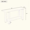 KIGFTSOD Modern Minimalist Console Table, Solid Wood with Metal Accents & Built-in Shelf, for Living Room Hallway, Brown - 2 of 4