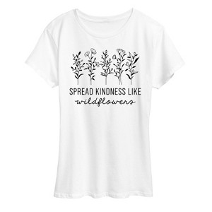 Women's - Instant Message - Spread Kindness Like Wildflowers Short Sleeve Graphic T-Shirt - 1 of 4