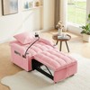 NicBex 3-in-1 Convertible Sleeper Chair,Multi-Pockets Folding Sofa Bed ,Couches with 1 USB Port and 1 Type-C Port for Living Room,Beige/Pink - 2 of 4
