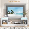 Acekool Modern White TV Stand for Living Room, Entertainment Center for TV up to 75", Storage Cabinets & Fireplace Insert Space, 70 Inch Console - 4 of 4