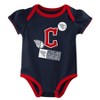 MLB Cleveland Guardians Infant Girls' 3pk White Bodysuit - 4 of 4