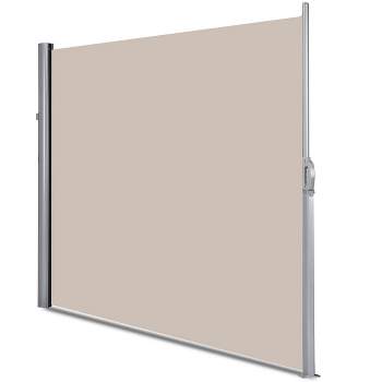 Tangkula 118.5" x 71" Patio Retractable Folding Side Awning Screen Privacy Divider Beige