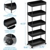 YIGII  5-Tier Rolling Cart, Bathroom Storage Organizer Utility Cart, Mobile Shelving Unit Slide Out Shelves for Kitchen Living Room，Black - 2 of 4