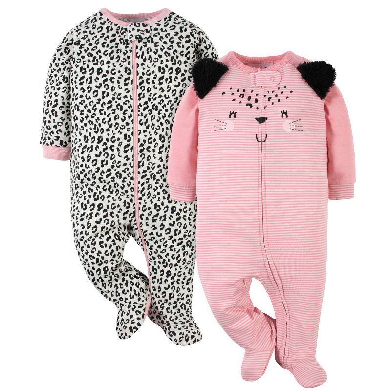 Gerber Baby Girls' Footed Pajamas, 2-Pack, 1 of 10