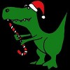 Men's Design By Humans Funny Christmas Green T-rex Dinosaur By SmileToday T-Shirt - 2 of 4