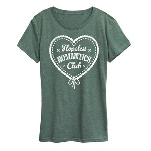 Women's - Instant Message - Hopeless Romantics Club Short Sleeve Graphic T-Shirt - 1 of 4
