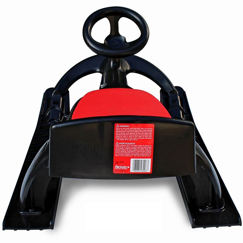 Flexible Flyer PT Blaster plastic sled with steering wheel - Black/Red, 4 of 9