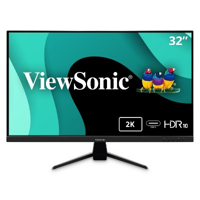 ViewSonic VX3267U-2K 32 Inch 1440p IPS Monitor with 65W USB C, HDR10 Content Support, Ultra-Thin Bezels, Eye Care, HDMI, and DP Input