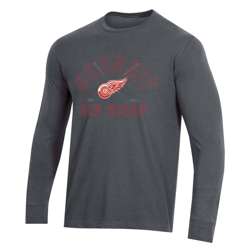 NHL Detroit Red Wings Men&#39;s Charcoal Long Sleeve T-Shirt, 1 of 4