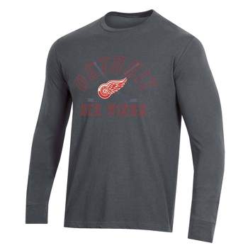 NHL Detroit Red Wings Men's Charcoal Long Sleeve T-Shirt