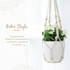 Aoibox Macrame Plant Hanger Indoor Hanging Planter Basket with Wood Beads for Boho Home Decor, 35 Inch, Ivory (Pots Not Included) - 4 of 4