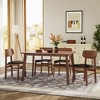 5 Piece Dining Table Set for 4, Kitchen Table Set, Rustic Retro Solid Rubber Wood Table with 4 Upholstered Chairs for Small Space - 2 of 4