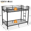 VINGLI Metal Bunk Bed Frame Twin Over Twin with LED Lights, Non-Slip Ladder, Full Length Guardrail, Charging Station - 2 of 4