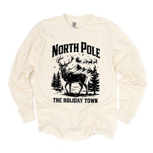 Simply Sage Market Women's The Holiday Town Long Sleeve Garment Dyed Tee - 1 of 4