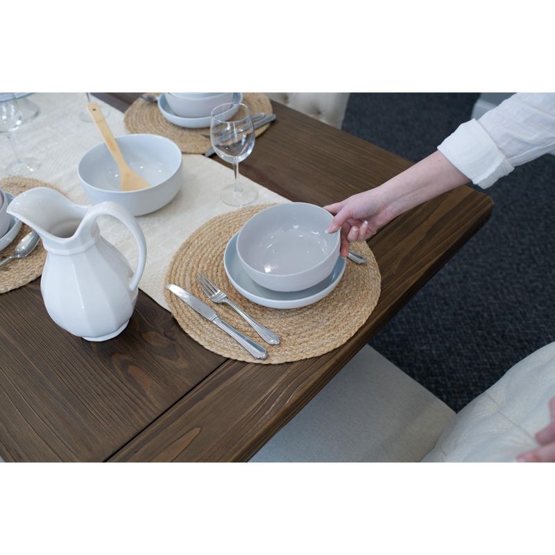 Elanze Designs Bistro Glossy Ceramic 6.5 inch Soup Bowls Set of 4, White, 5 of 7