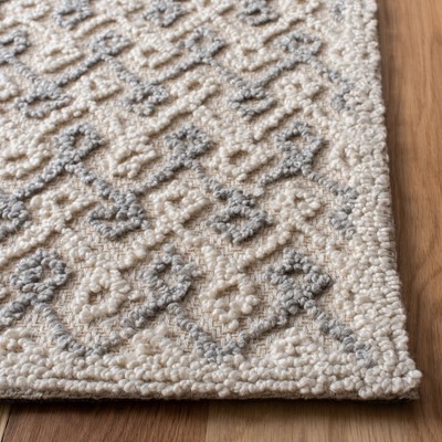 Handmade Gray and Beige Tufted Wool and Viscose Rug, 8' x 10'