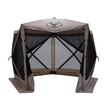 Gazelle GG501DS Pop Up, Portable, Waterproof, UV-Resistant 4-Person Camping and Outdoors Gazebo Day Tent with Mesh Windows, Desert Sand