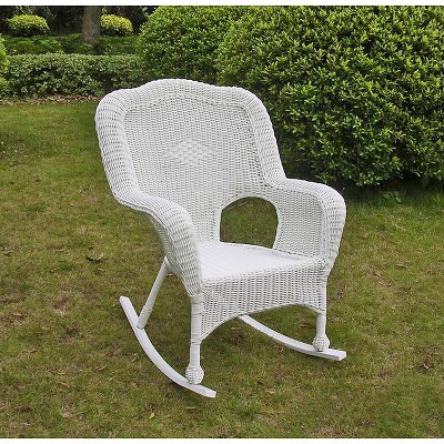 Chelsea Wicker Patio Rocker - White - International Caravan