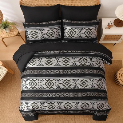 Der Rose BALHAM TRADE-7 Pieces Comforter Set Queen Size Boho Striped Soft Microfiber Bedding Set Khaki Queen 90" x 90" — фото 7