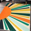 Boho Rugs Washable Kids Rug Non Slip Nursery Rug Low Pile Floor Mat Soft & Non-Shedding Sunshine Carpet Colorful Rainbow Printed Indoor Rugs - 4 of 4