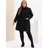 Agnes Orinda Women's Plus Size Winter Single Breasted Back Split with Pockets Long Overcoats - 3 of 4