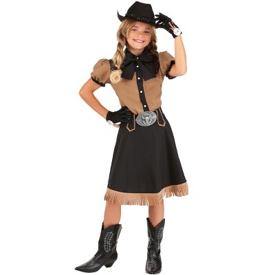 Halloweencostumes.com Medium Girl Lasso'n Cowgirl Costume, Black/brown ...
