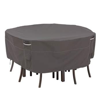Classic Accessories Dark Brown Ravenna Water-Resistant 108" Round Patio Table and Chair Set Cover