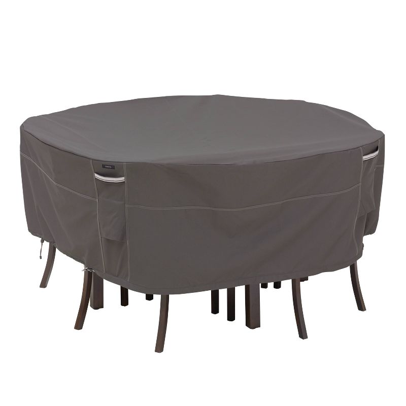 Classic Accessories Dark Brown Ravenna Water-Resistant 108&#34; Round Patio Table and Chair Set Cover, 1 of 13