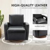 Lirago Single Sofa Swivel Chair for Living Room Modern Faux Leather Design with Solid Wooden Base Black - 3 of 4