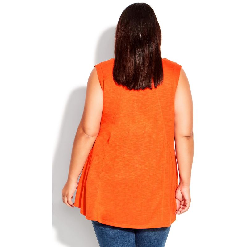 Women's Plus Size Fit N Flare Tank - orange | AVENUE, 3 of 7