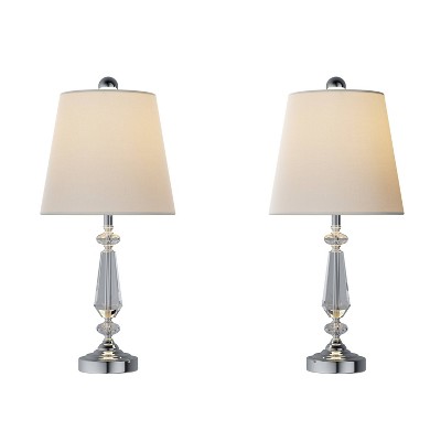 Crystal Candlestick Lamps-Set of 2 Faceted Lights