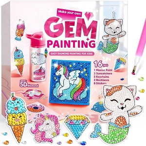 Joyfy 16 Projects Big Gem Art, 5D Gem Painting Craft Kits for Kids, Diamond Arts And Crafts Birthday Gift Painting Activities for Girls 6 to 12 - 1 of 4