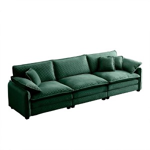 NicBex 115.34 Inch Corduroy 3-Seater Sofa with 2 Arm Pillows and 3 Throw Pillows for Living Room,Apartment,Bedroom - 1 of 4