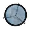 Kate and Laurel Aguilar Glam Drink Table, 9x9x23, Silver and Blue Glass - 4 of 4