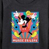 Women's - Disney - Mickey Music Is Life Lightweight French Terry Wide Neck Long Sleeve Shirt - 2 of 4