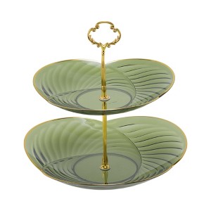 Unique Bargains 2 Tier Dessert Cup Cake Holder Tower with Tiered Tray for Donut Fruits - 1 of 4